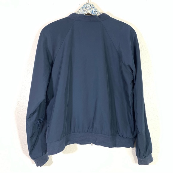 Romeo + Juliet Navy Blue Satin Light Bomber Jacket - Picture 5 of 5
